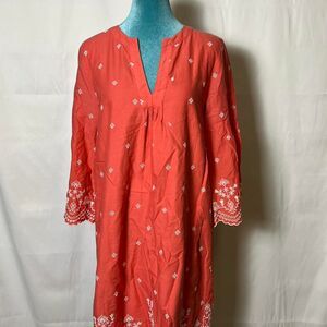 GAP Coral Embroidered Tunic Dress Size Small